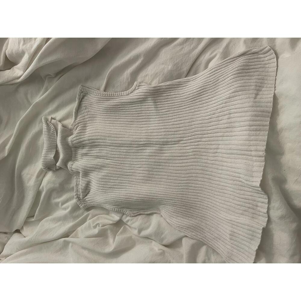 Cream Turtleneck Sweater Vest